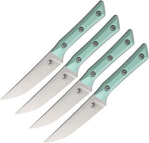 Microtech 4.5 Inch Steak Knife Set Stonewash Caribbean Blue - MCT360010SETCA